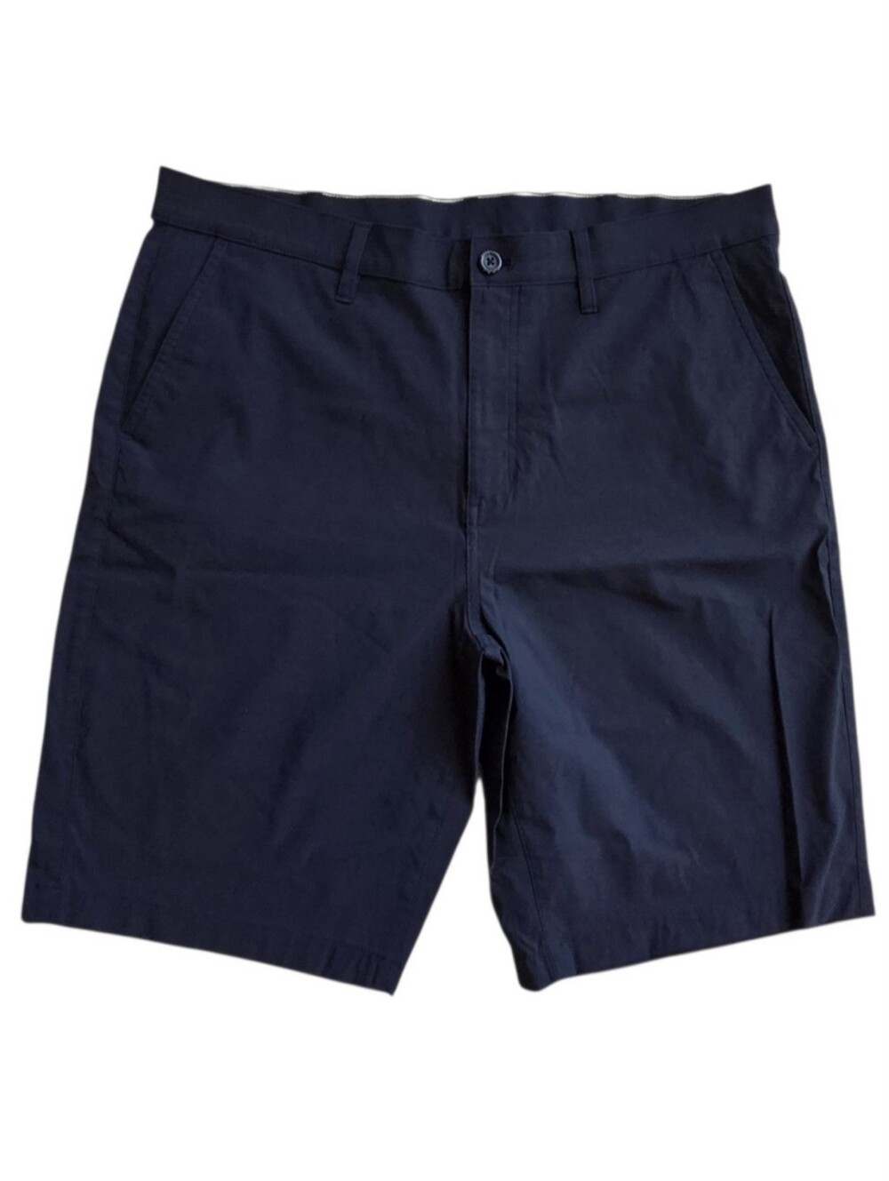 Eddie Bauer Chino Shorts Men's sz 38, Nylon & Spandex 10" Length Dark Navy